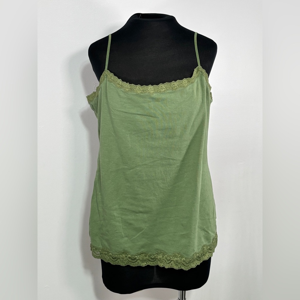 Sonoma Women Spaghetti Strap Cami Tank Color Green Size XL